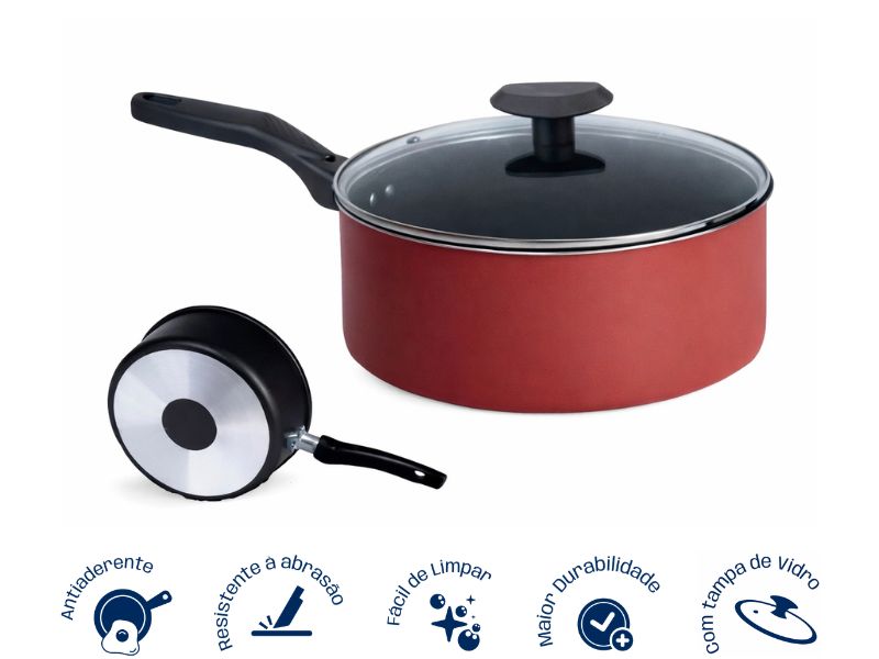 Panela com tampa de vidro